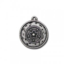Zamak Pendant Round Flower 21x24mm