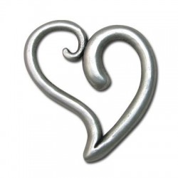 Ciondolo in Metallo Zama Cuore Irregolare 40x31mm