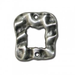 Intercalaire Carré Martelé en Métal/Zamac, 25x22mm
