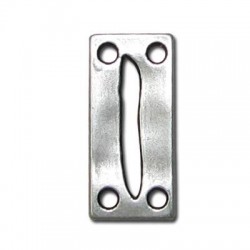 Intercalaire Courbé Irrégulier en Métal/Zamac, 10x22mm