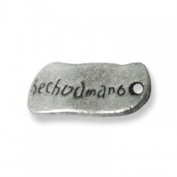 Ciondolo in Metallo Zama Logo "HECHO A MANO" 5x11mm