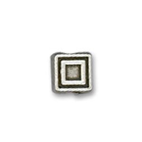 Perlina in Metallo Zama Quadrata Schiacciata 6.5mm (Ø 1.6mm)