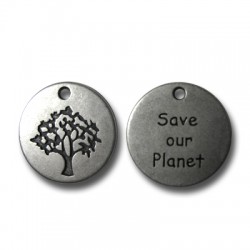 Zamak Charm Round Save Our Planet 20mm