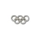 Ciondolo in Metallo Zama Anelli Olimpici Simbolo Olimpiadi 25x13mm