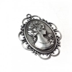 Pendentif Cameo en Métal/Zamac, 32x42mm