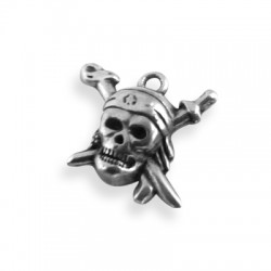 Zamak Charm Pirate Skull 20x18mm