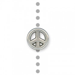 Passant Symbole de la paix en Métal/Zamac, 15mm (Ø 1.5mm)