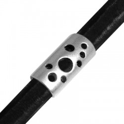 Zamak Slider Tube for Regaliz Leather 13x25x10.5mm (Ø10x7mm)