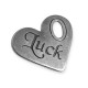 Μεταλλικό Ζάμακ Χυτό Μοτίφ Καρδιά "Luck" Γούρι 43x38mm