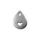 Zamak Pendant Teardrop with Heart 18x25mm