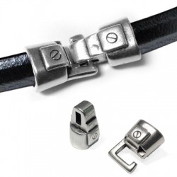 Zamak Clasp Hook for Regaliz Leather 33x13mm (Ø 10x7mm)