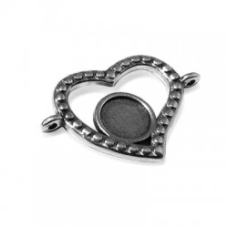 Zamak Charm Heart 17x15mm (Setting 2 Rings)