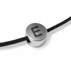 Μεταλλική Ζάμακ Χάντρα Στρογγυλή Γράμμα 'E'' 7mm/4.4mm(Ø2mm)