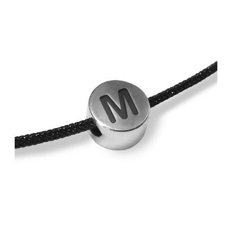 Passant Rond Lettre "M" en Métal/Zamac, 7/4,4mm (Ø 2mm)