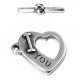 Zamak T-Clasp Heart 25mm with PP32 Setting