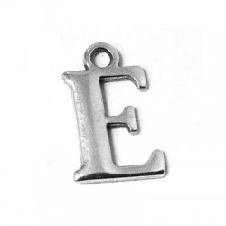 Breloque Lettre "E" en Métal/Zamac, 12mm