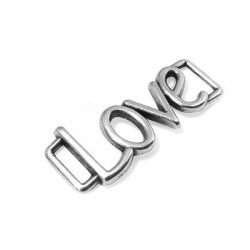 Intercalaire Bracelet "Love" en Métal/Zamak 28x11mm/trous 5,5x1,8mm