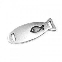 Zamak Connector Tag Fish 36x13mm (Ø 5x2.1mm)