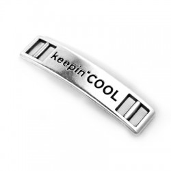 Intercalaire Barre en Métal/Zamak "Keeping Cool" 36x8mm (Ø 5x1,9mm)