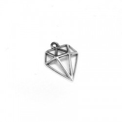 Zamak Charm Diamond 19x21mm