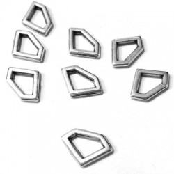 Zamak Charm Diamond Frame Hollow 12x8mm