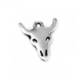 Zamak Charm Bull Head 16x18mm