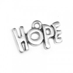 Μεταλλικό Ζάμακ Χυτό Μοτίφ "HOPE" 18x11mm