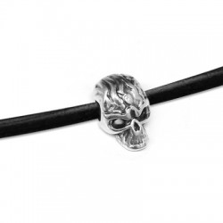 Passant Tête de Mort en Métal/Zamak 8x13mm (Ø3,7mm)