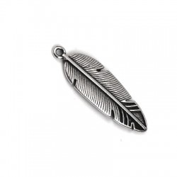 Pendentif Plume en Métal/Zamak 11x30mm