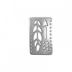 Zamak Connector Rectangle with Feather and Arrow 35x22mm (Ø 1.2mm)
