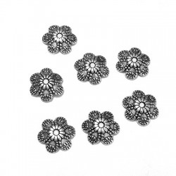 Zamak Bead Cap Flower 9mm  (Ø 1.3mm)