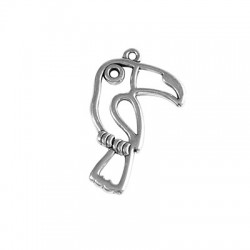 Pendentif Toucan en Métal/Zamak 27x40mm