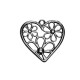 Μεταλλικό Ζάμακ Χυτό Μοτίφ Καρδιά με Λουλούδια 28mm