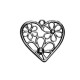 Zamak Pendant Heart w/ Flowers 28mm