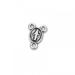 Connettore in Metallo Zama Ovale con Vergine Maria 8x10mm
