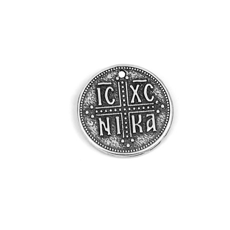 Zamak Charm Round "ICXC NIKA" 22mm