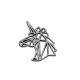 Zamak Pendant Unicorn Origami 20x29mm