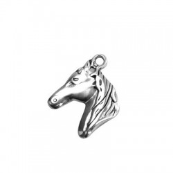 Zamak Pendant Horse Head 23x27mm