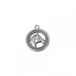 Zamak Pendant Round Horse 25mm