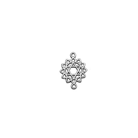 Μεταλλικό Ζάμακ Χυτό Στοιχείο Αστέρι του Δαβίδ Μακραμέ 15mm