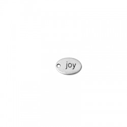 Ciondolo in Metallo Zama Ovale "joy" 14x10mm