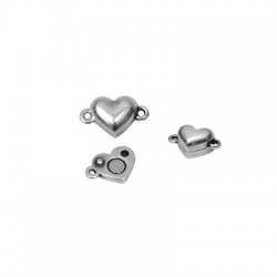 Zamak Magnetic Clasp Set Heart 14x11mm