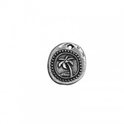 Zamak Pendant Fossil Palm Tree 24x27mm