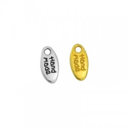 Zamak Charm Oval "Hand made" 5x11mm (Ø1.5mm)