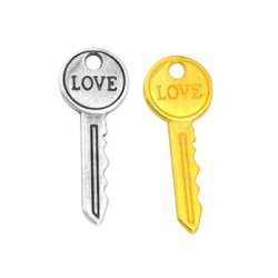 Zamak Lucky Pendant Key "LOVE" 10x27mm (Ø2mm)
