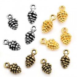 Zamak Charm Pine Cone 7x9mm