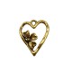 Pendentif cœur avec fleur en Métal/Zamak 16x20mm