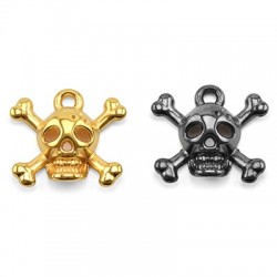 Zamak Charm Skull 2 Bones 20x18mm