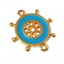 Metal Zamak Cast Connnector Boat Wheel with Enamel 21mm