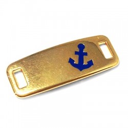 Metal Zamak Cast Connector Tag Anchor with Enamel 32x12mm